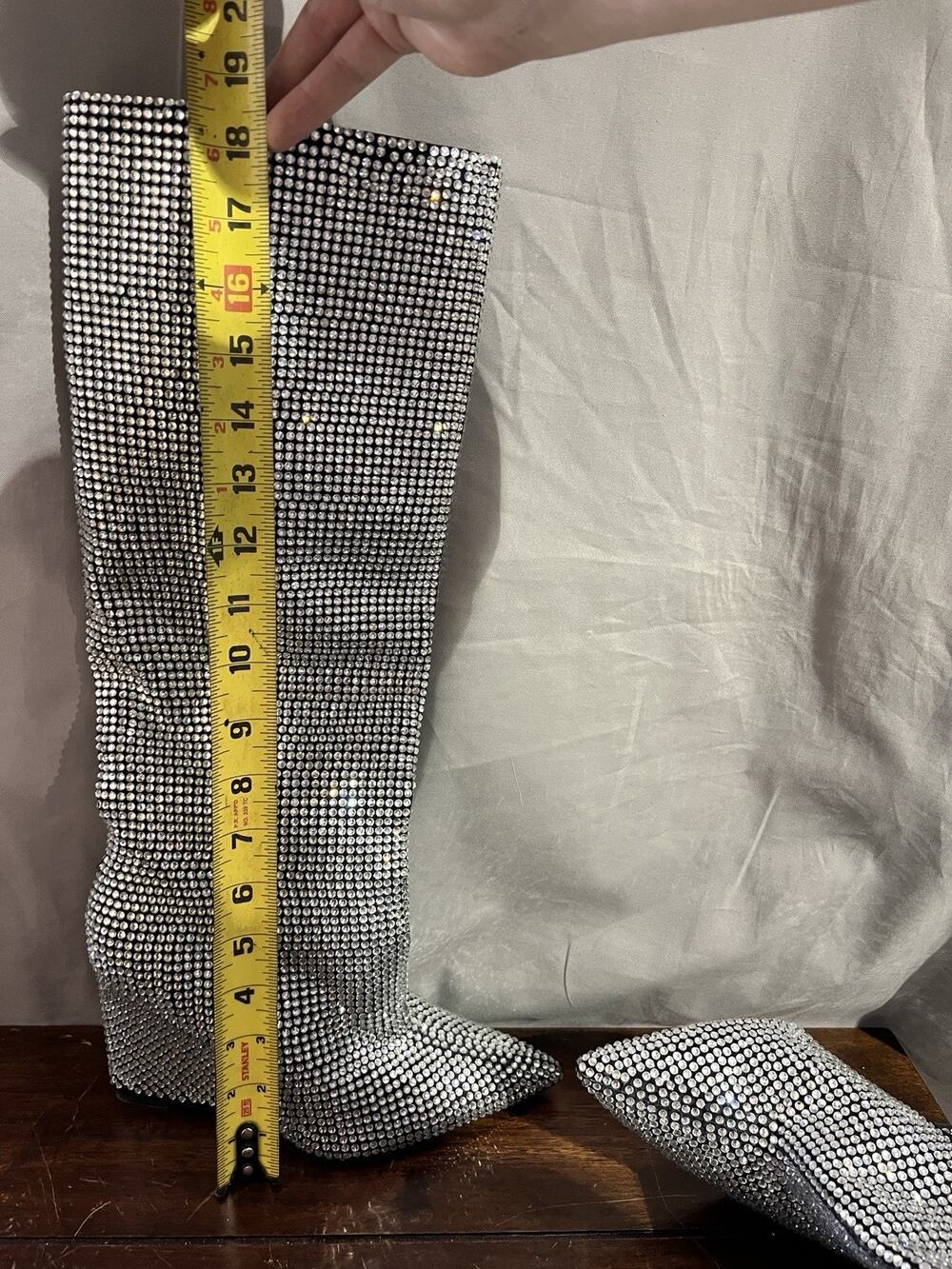 Gianni Bini rhinestone-covered wedge boots in size 7.5 TG2011